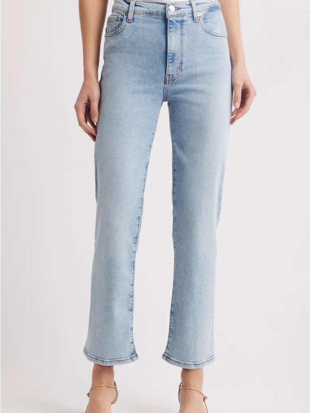 Frame Denim Pale Blue Straight-Leg Jeans